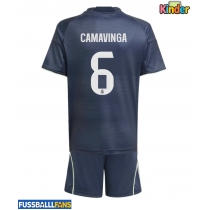 Real Madrid Eduardo Camavinga #6 Auswärts Trikotsatz Kinder 2025-26 Kurzarm (+ Kurze Hosen)